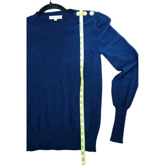 Veronica Beard Nelia Cashmere Crewneck Sweater size S Blue pullover - Picture 8 of 11